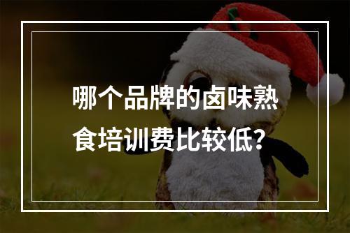 哪个品牌的卤味熟食培训费比较低？