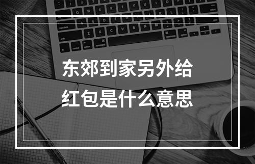 东郊到家另外给红包是什么意思