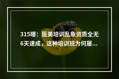 315曝：医美培训乱象资质全无6天速成，这种培训班为何屡禁不止