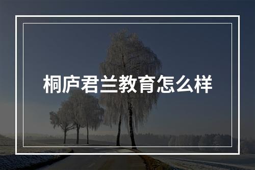 桐庐君兰教育怎么样