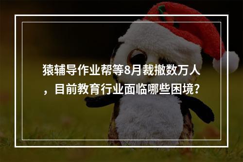 猿辅导作业帮等8月裁撤数万人，目前教育行业面临哪些困境？