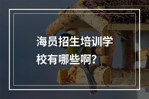 海员招生培训学校有哪些啊？