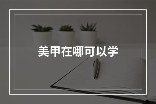 美甲在哪可以学