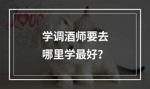 学调酒师要去哪里学最好？