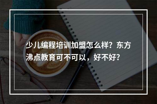 少儿编程培训加盟怎么样？东方沸点教育可不可以，好不好？