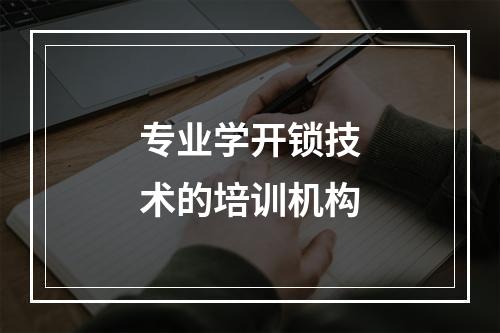 专业学开锁技术的培训机构