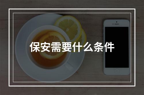 保安需要什么条件