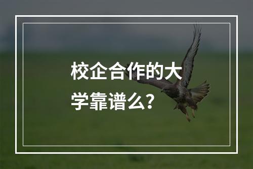 校企合作的大学靠谱么？