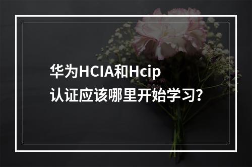 华为HCIA和Hcip认证应该哪里开始学习？