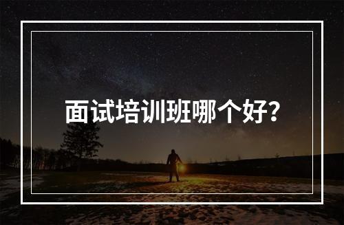 面试培训班哪个好？