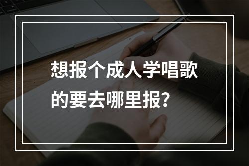 想报个成人学唱歌的要去哪里报？