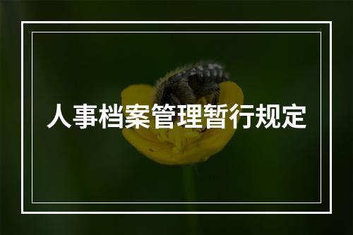 人事档案管理暂行规定