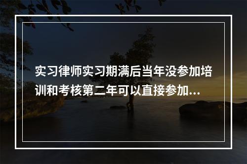 实习律师实习期满后当年没参加培训和考核第二年可以直接参加培训