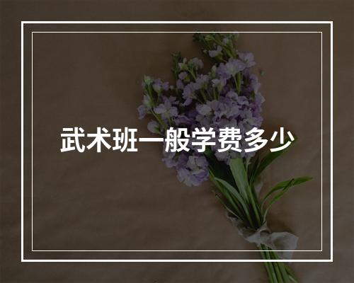 武术班一般学费多少