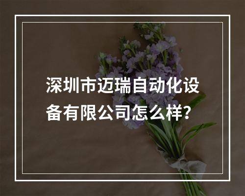 深圳市迈瑞自动化设备有限公司怎么样？