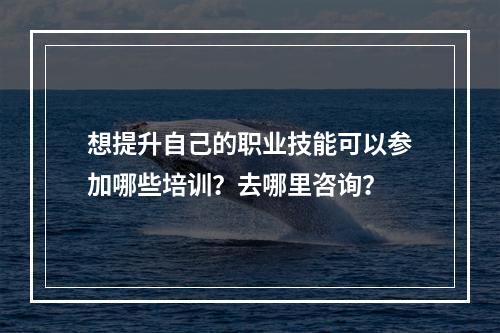 想提升自己的职业技能可以参加哪些培训？去哪里咨询？