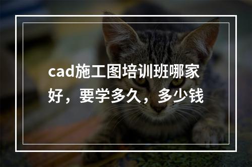 cad施工图培训班哪家好，要学多久，多少钱