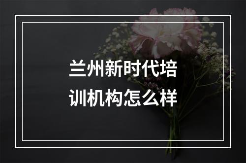 兰州新时代培训机构怎么样