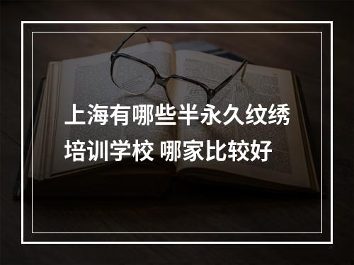 上海有哪些半永久纹绣培训学校 哪家比较好