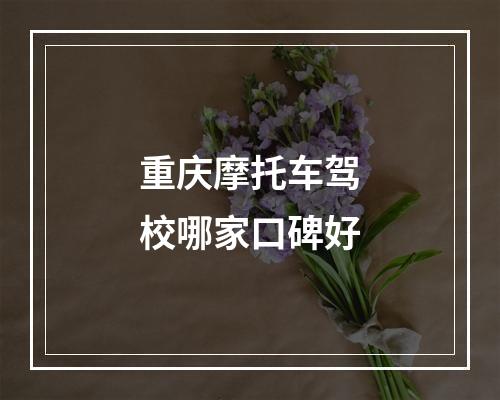 重庆摩托车驾校哪家口碑好