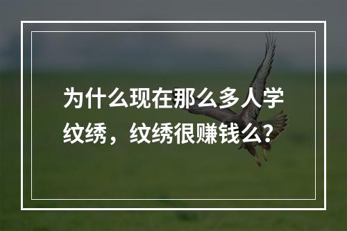 为什么现在那么多人学纹绣，纹绣很赚钱么？