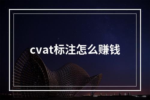 cvat标注怎么赚钱