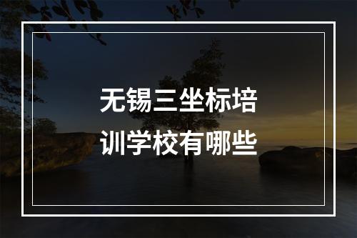 无锡三坐标培训学校有哪些