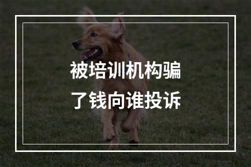 被培训机构骗了钱向谁投诉