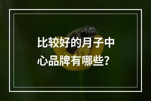 比较好的月子中心品牌有哪些？