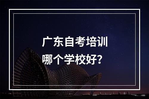 广东自考培训哪个学校好？