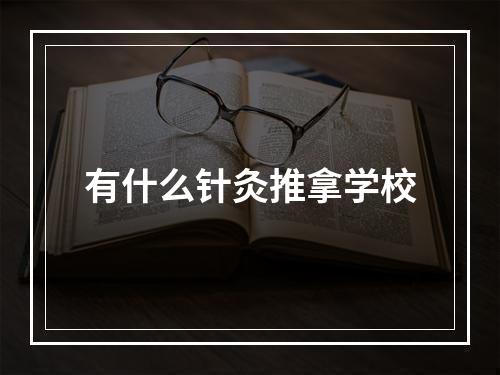 有什么针灸推拿学校