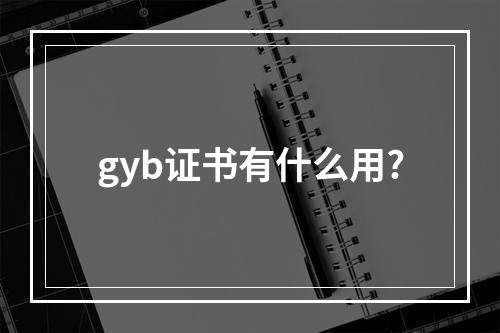 gyb证书有什么用?