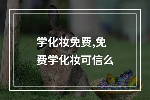 学化妆免费,免费学化妆可信么