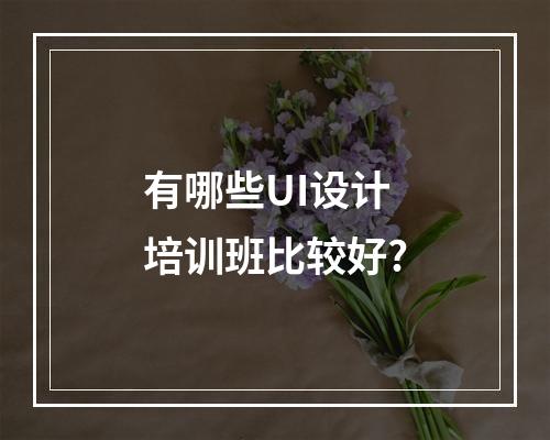 有哪些UI设计培训班比较好?