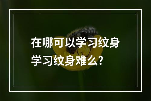 在哪可以学习纹身学习纹身难么?