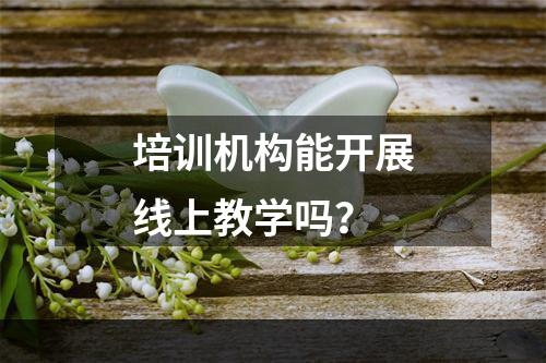 培训机构能开展线上教学吗？