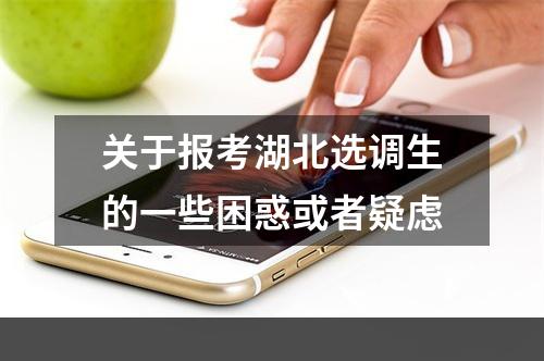 关于报考湖北选调生的一些困惑或者疑虑