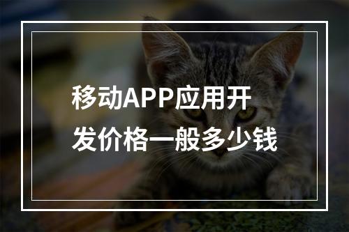 移动APP应用开发价格一般多少钱