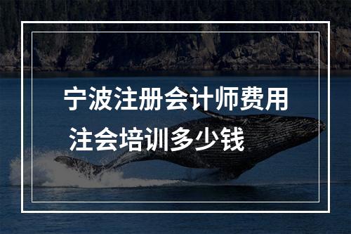 宁波注册会计师费用 注会培训多少钱