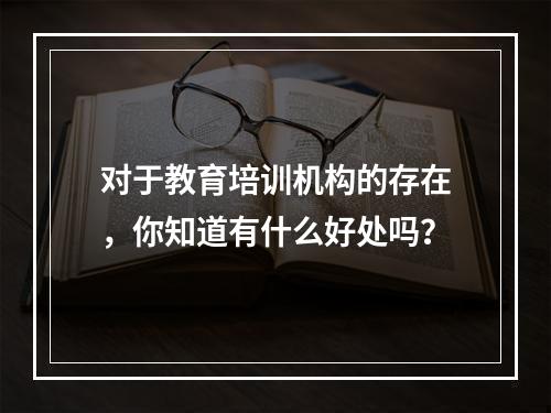 对于教育培训机构的存在，你知道有什么好处吗？