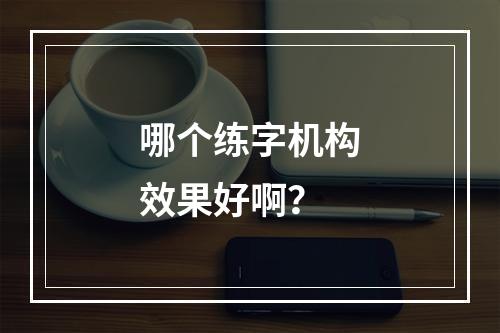 哪个练字机构效果好啊？