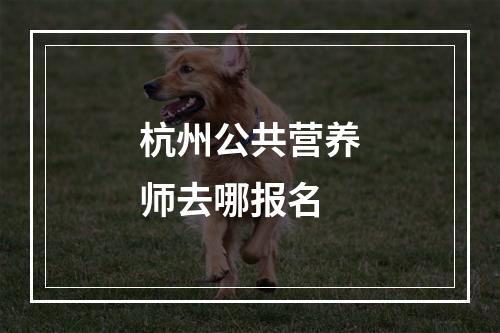 杭州公共营养师去哪报名