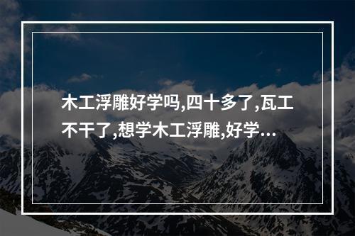 木工浮雕好学吗,四十多了,瓦工不干了,想学木工浮雕,好学吗,四十多了,好找工作吗?