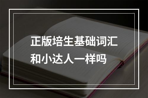 正版培生基础词汇和小达人一样吗