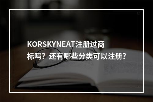 KORSKYNEAT注册过商标吗？还有哪些分类可以注册？