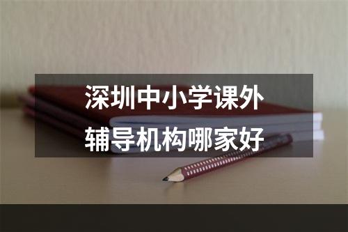 深圳中小学课外辅导机构哪家好