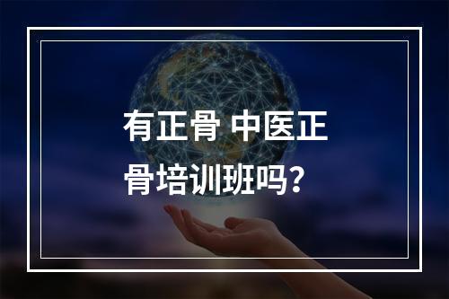 有正骨 中医正骨培训班吗？