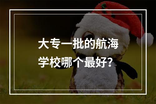 大专一批的航海学校哪个最好？