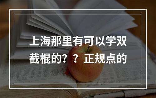 上海那里有可以学双截棍的？？正规点的