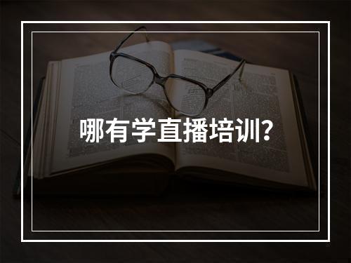 哪有学直播培训？